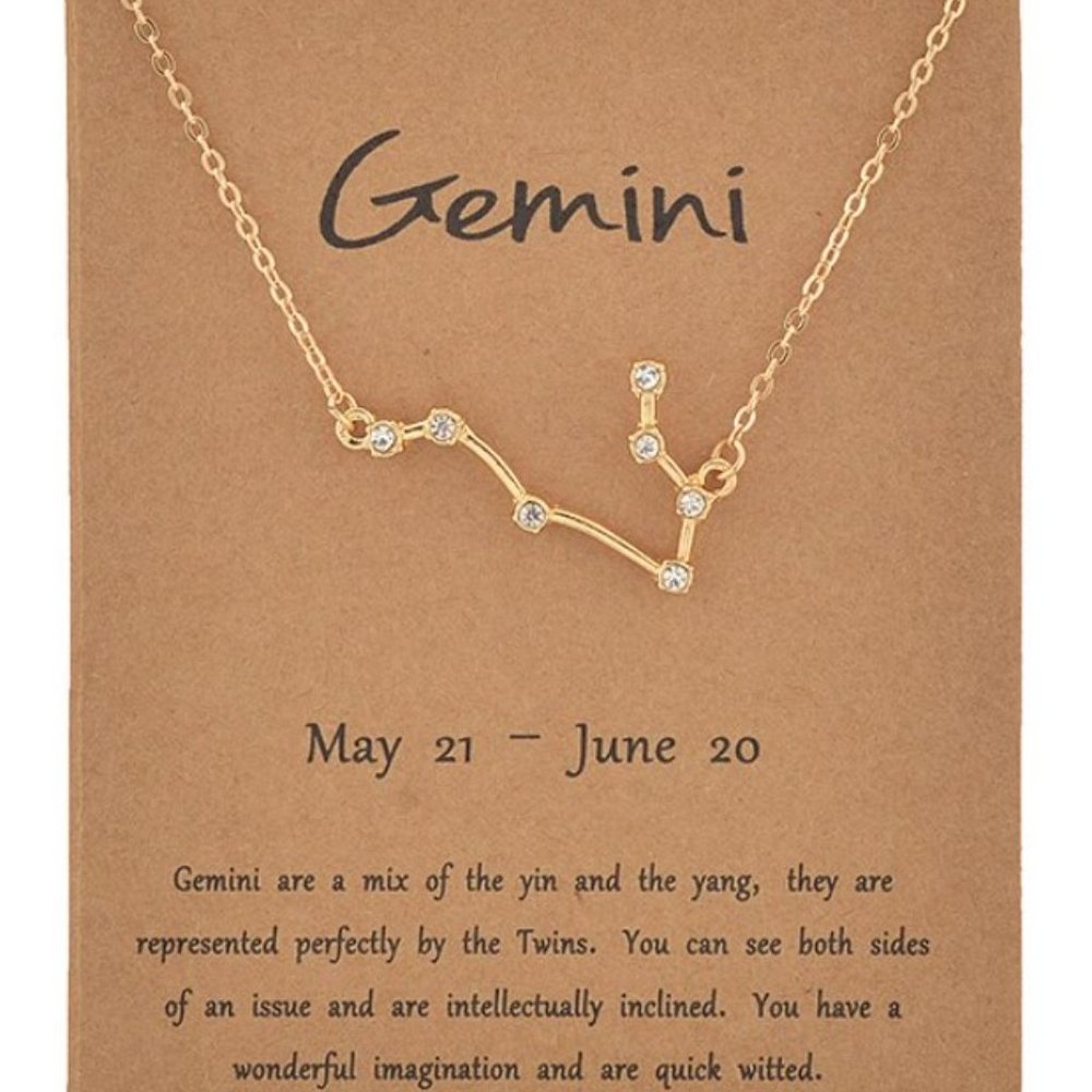 Gemini Zodiac Sign Adjustable Necklace